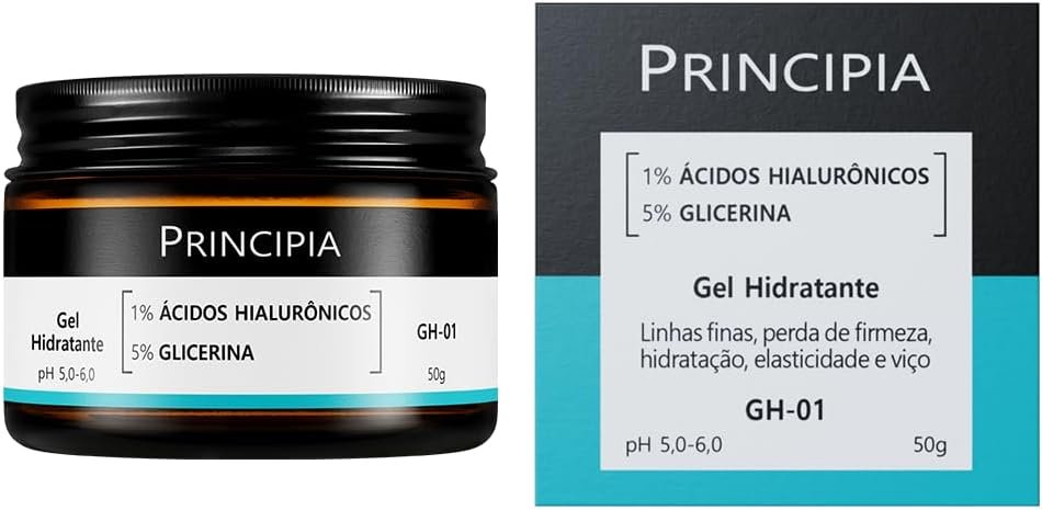 PRINCIPIA, Gel Hidratante Facial 1% Ácidos Hialurônicos + 5% Glicerina GH-01 com 50g